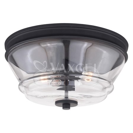 VAXCEL INTERNATIONAL 13 in. Toledo Flush Mount, Matte Black C0232